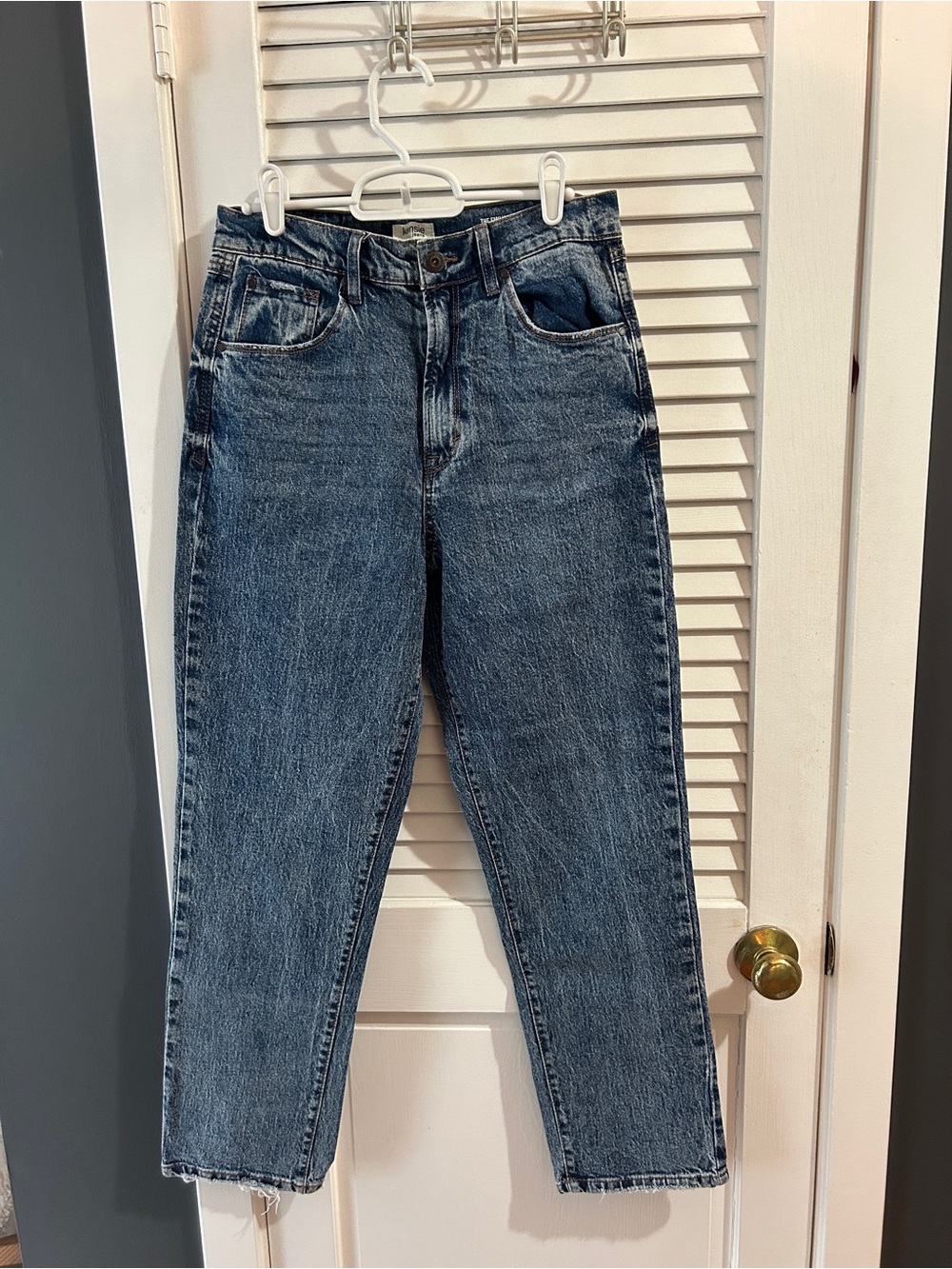 kenzie Vintage-Inspired Straight Leg Jeans in Washed Blue